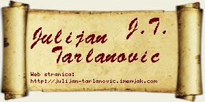 Julijan Tarlanović vizit kartica